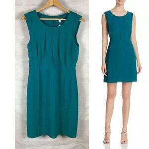Green Pleated Wear to Work Sheath Dress NWT 6